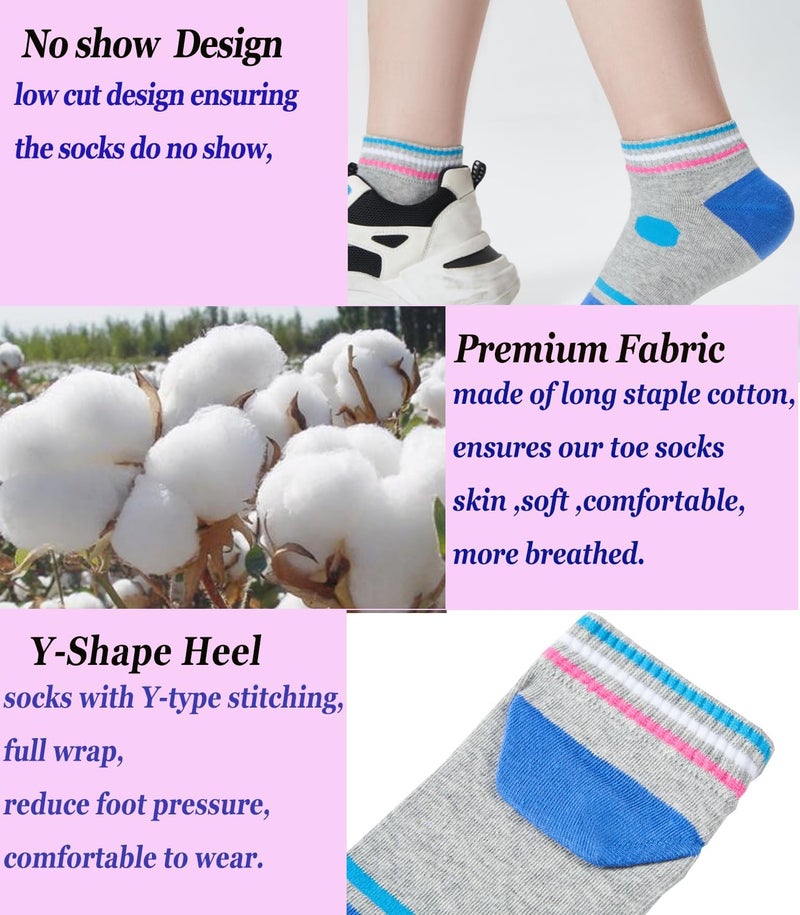 Fasot Women Toe Socks 5 Finger Cotton Wicking Athletic 6 Pack 3 Pack - Image 5